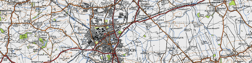 Old map of Swindon in 1947