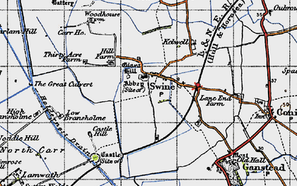 Old map of Swine in 1947
