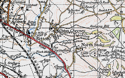 Old map of Swineford in 1946