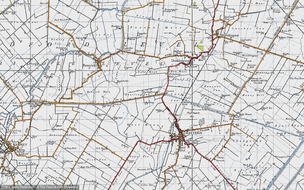 Old Map of Historic Map covering Beezling Fen in 1946