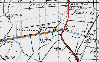 Old map of Beezling Fen in 1946