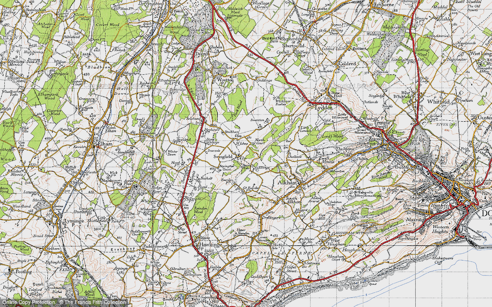 Old Map of Swingfield Street, 1947 in 1947