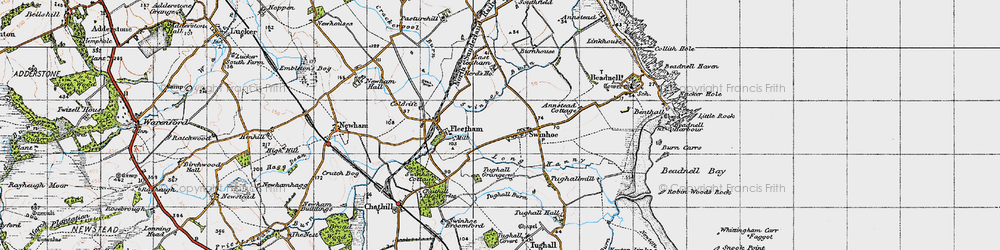 Old map of Swinhoe in 1947