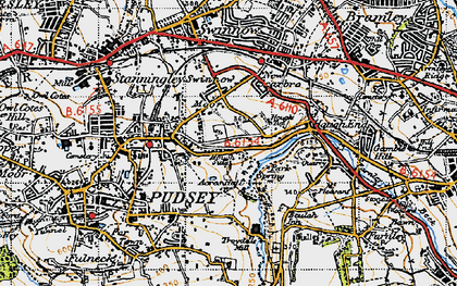 Old map of Swinnow Moor in 1947