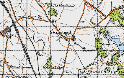 Old map of Swinstead in 1946