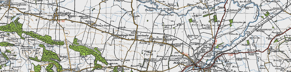 Old map of Swinton in 1947