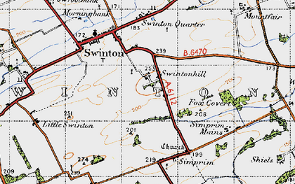 Old map of Butterlaw in 1947