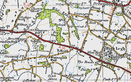 Old map of Sworton Heath in 1947