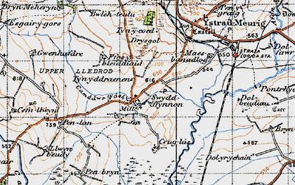 Old map of Bryn-Meherin in 1947
