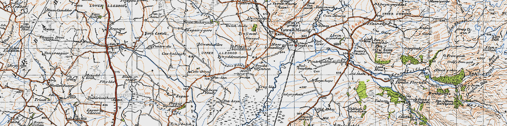 Old map of Bronmwyn in 1947