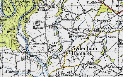 Old map of Sydenham Damerel in 1946