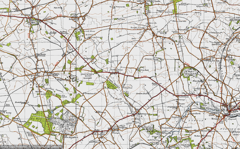Old Map of Historic Map covering White Hall in 1946