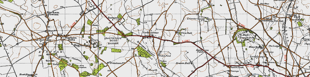 Old map of Wicken Green Village in 1946