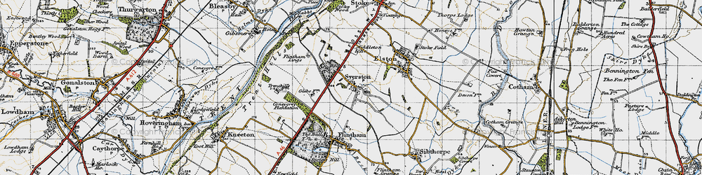 Old map of Syerston in 1946