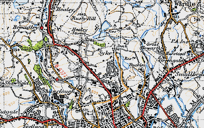 Old map of Syke in 1947