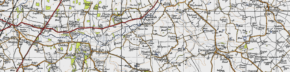 Old map of Syleham in 1946