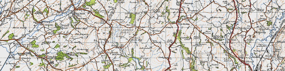 Old map of Sylen in 1947