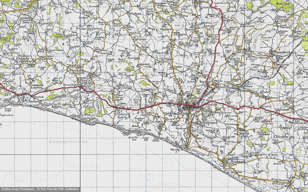 Old Map of Symondsbury, 1945 in 1945