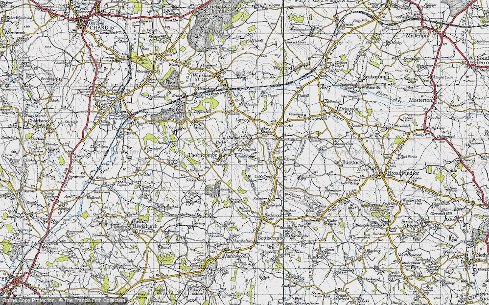 Old Map of Synderford, 1945 in 1945
