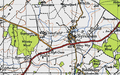 Old map of Brackley Hatch in 1946