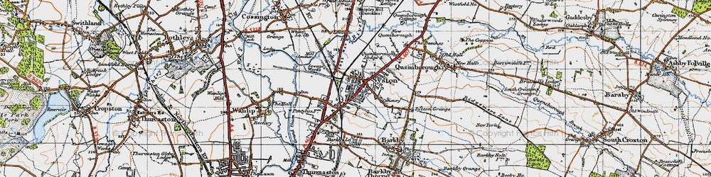 Old map of Barkby Lodge in 1946