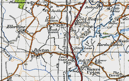 Old map of Sytch Lane in 1947