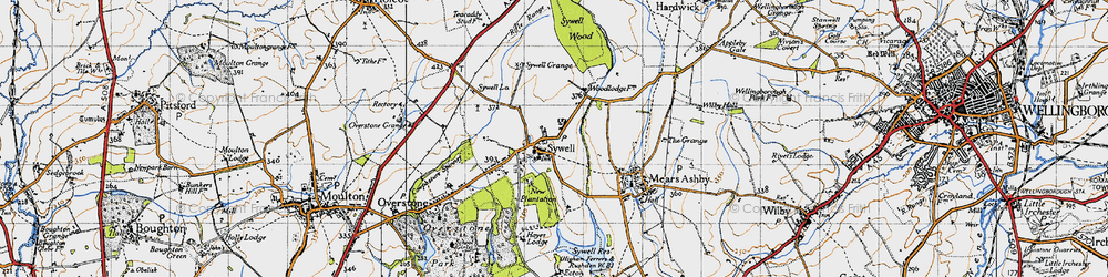 Old map of Sywell in 1946