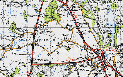Old map of Tabley Hill in 1947