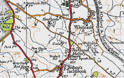 Old map of Tachbrook Mallory in 1946