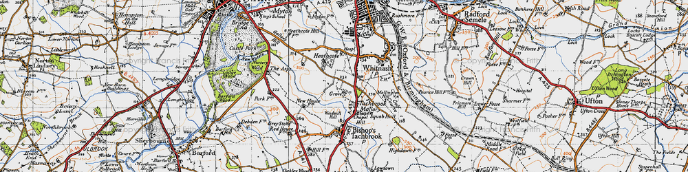 Old map of Tachbrook Mallory in 1946