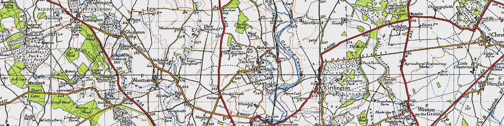 Old map of Tackley in 1946