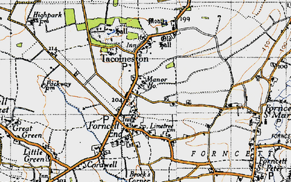 Old map of Tacolneston in 1946