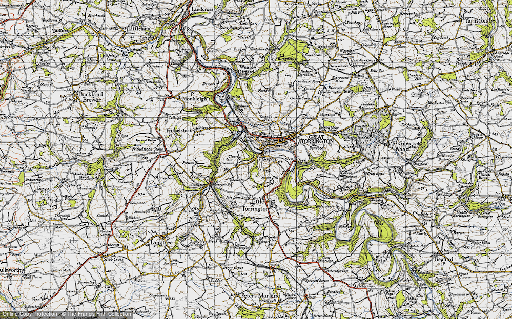 Old Map of Taddiport, 1946 in 1946