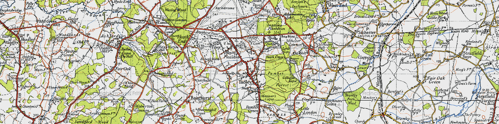 Old map of Tadley in 1945