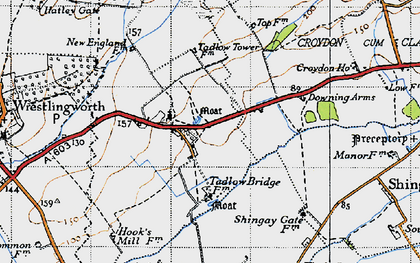 Old map of Tadlow in 1946