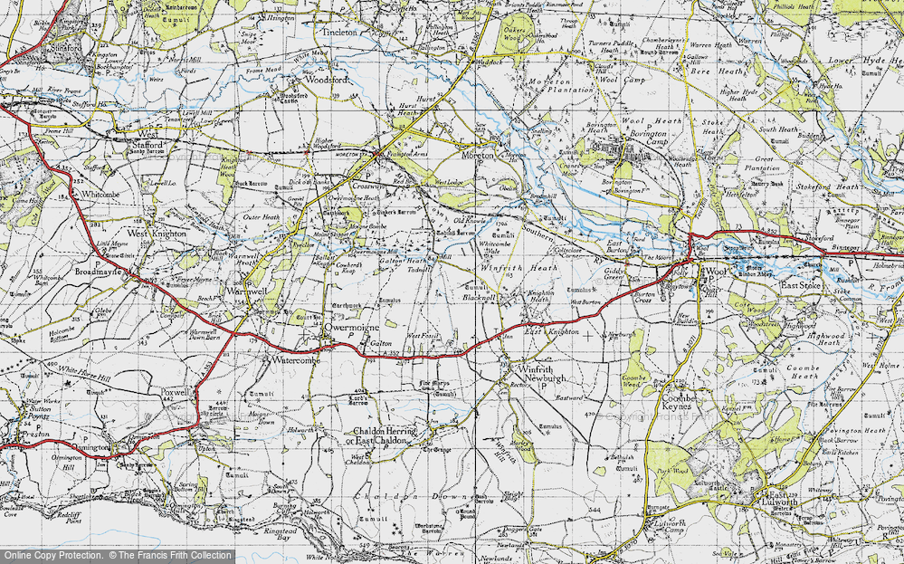 Old Map of Historic Map covering West Fossil in 1945