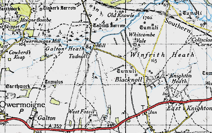 Old map of West Fossil in 1945