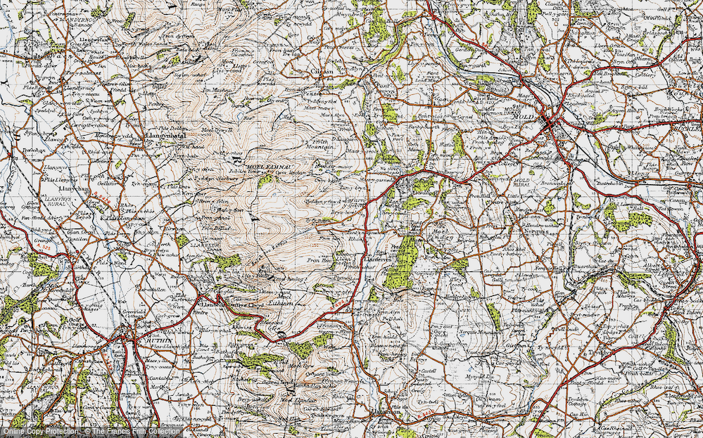 Old Map of Tafarn-y-Gelyn, 1947 in 1947