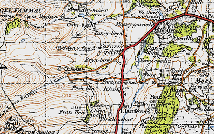 Old map of Tafarn-y-Gelyn in 1947