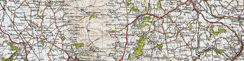 Old map of Bryn-Bowlio in 1947