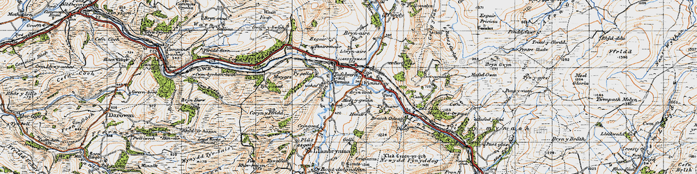 Old map of Tafolwern in 1947