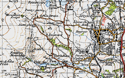 Old map of Tai-nant in 1947