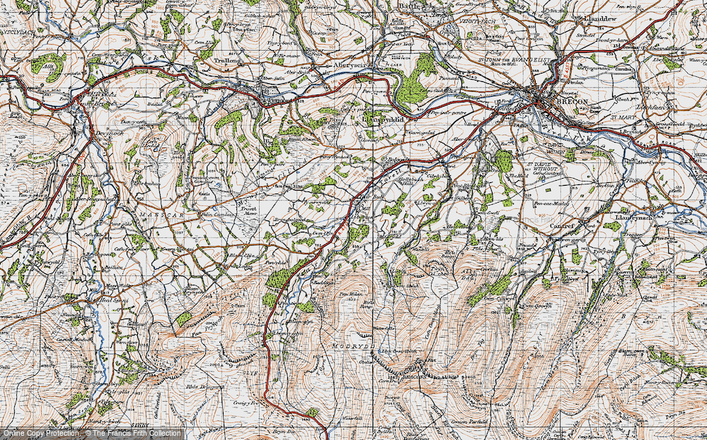 Old Map of Tai'r Bull, 1947 in 1947