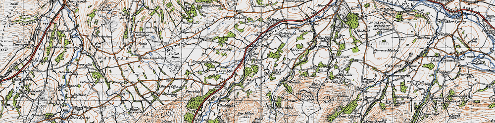 Old map of Tai'r Bull in 1947