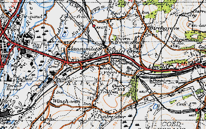 Old map of Tai'r-ysgol in 1947