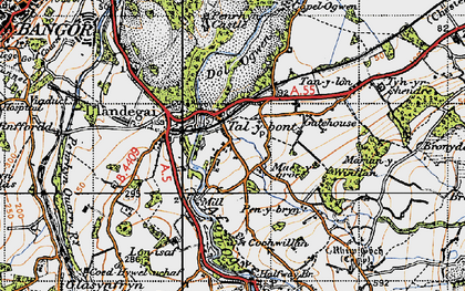 Old map of Aber-Ogwen in 1947