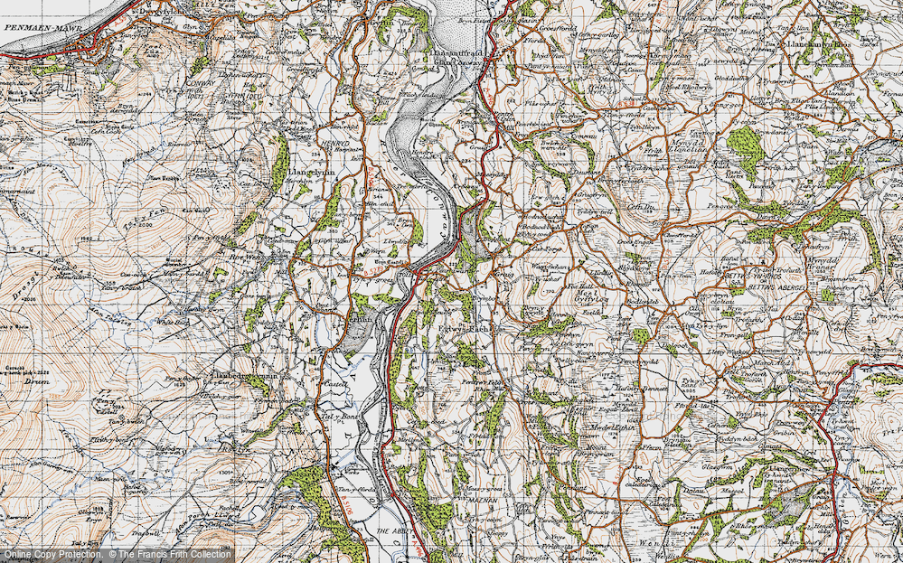 Old Map of Tal-y-cafn, 1947 in 1947