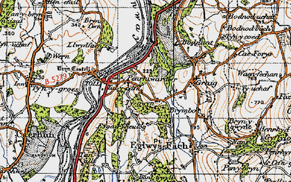 Old map of Bryn-cwm in 1947
