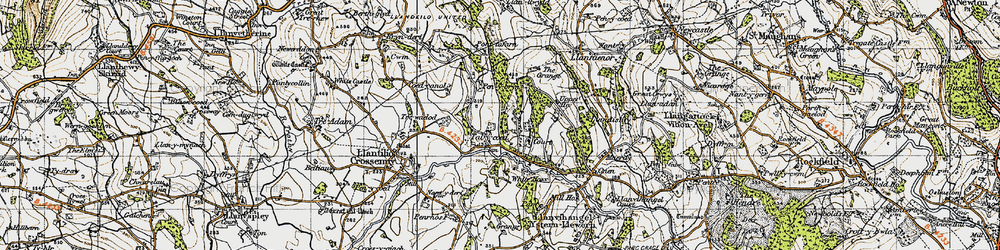 Old map of Ash Grove in 1947