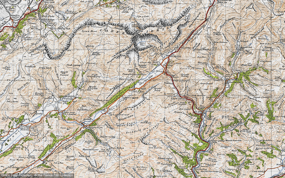 Old Map of Historic Map covering Briddellarw in 1947
